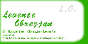 levente obrezjan business card